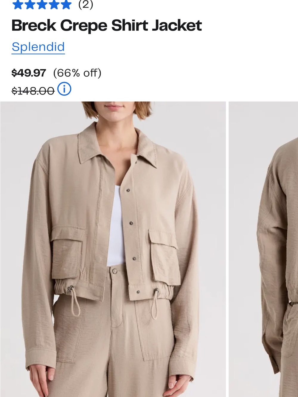Splendid Soft Rayon Linen Breck Jacket Size Large